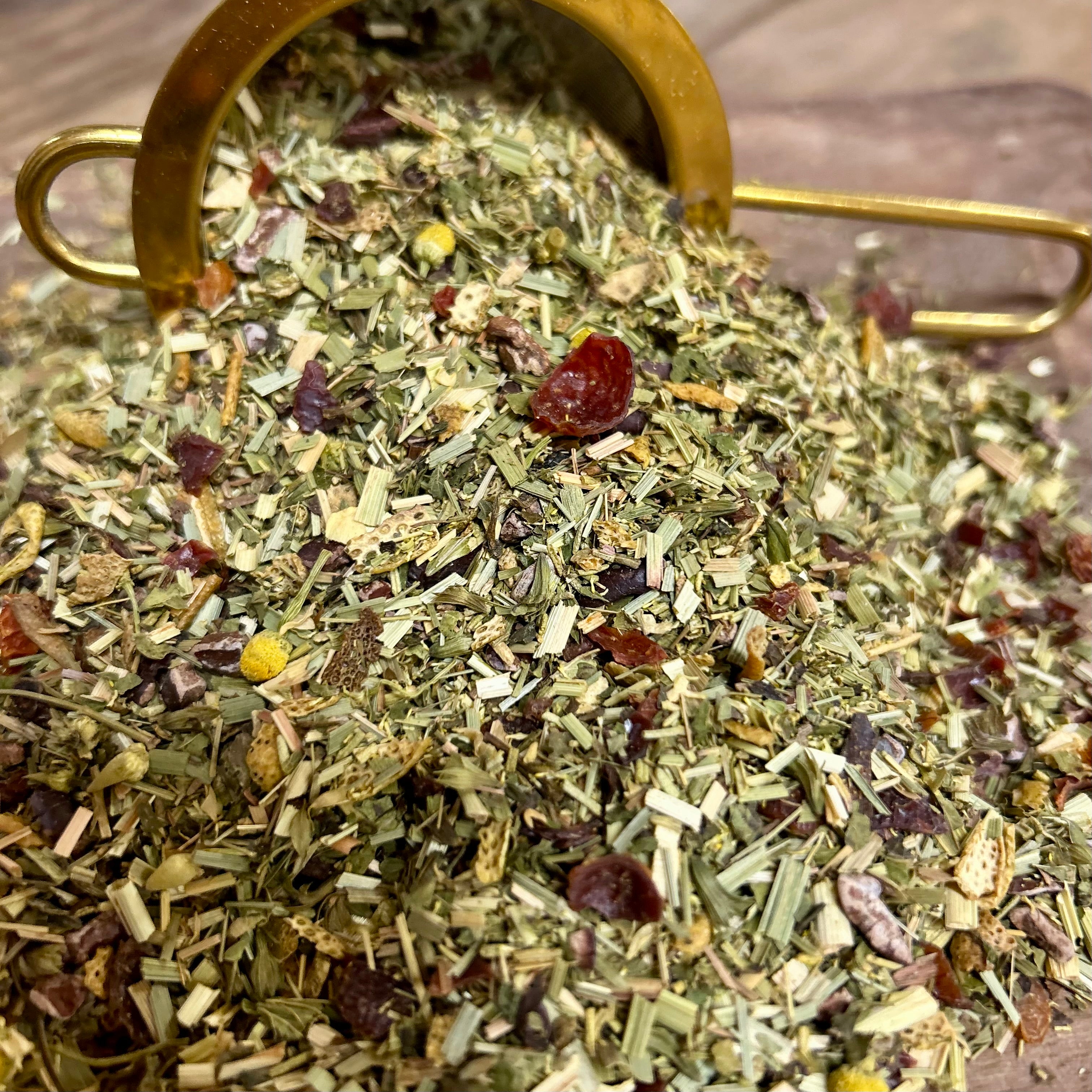 Photo de l’infusion Sérinité Zen – Chocolat & Orange, tisane anti-stress naturelle.