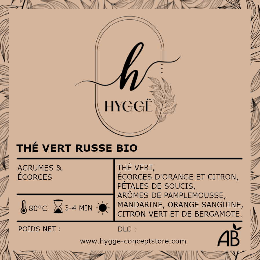 Thé Vert Russe Bio – Thé Vert aux Agrumes & Écorces | Fraîcheur & Évasion
