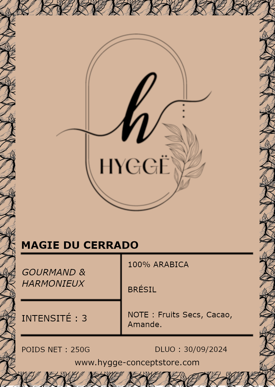 Grains de café Arabica Cerrado Mineiro – notes praline et cacao