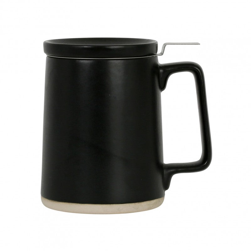 Tisanière en grès noir mat VERDE 50 cl avec filtre inox
