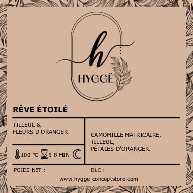 Photo de l’infusion Rêve Étoilé – Infusion relaxante à la camomille, tilleul et fleur d’oranger.