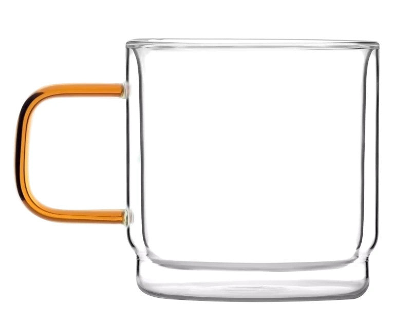 Tasse en Verre Double Paroi 320 ml – Vialli Design “AMBRE” | Élégance & Confort