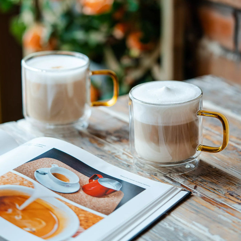 Tasse en verre double paroi 320 ml – Design élégant et isolant, idéal pour café et thé