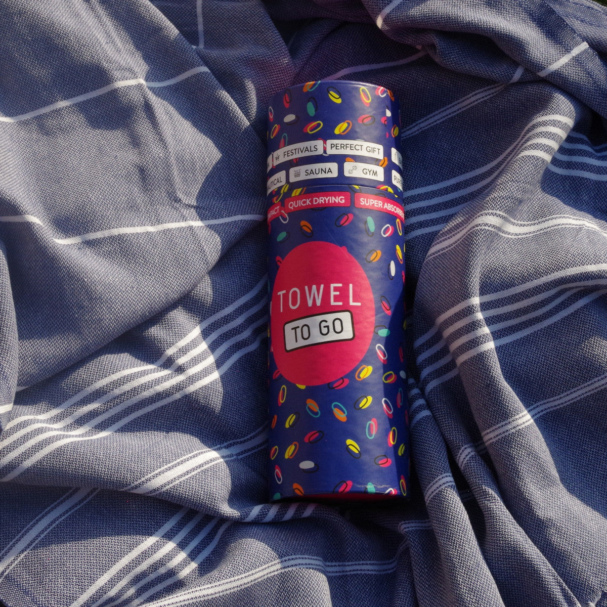 hygge conceptstore fouta serviette bohème 100% coton bleu foncé