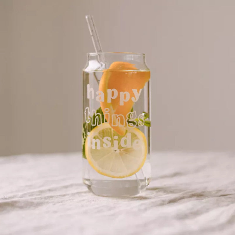 verre cannette borosilicate message positif