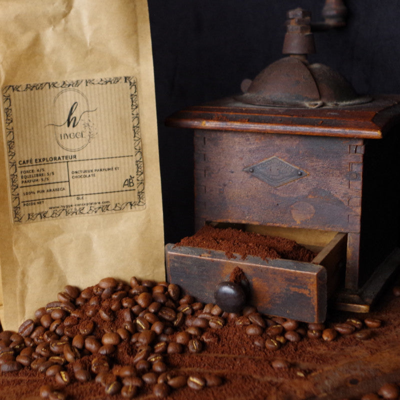 Grains de café Moka Éthiopie Jimma – torréfaction foncée – notes pain grillé