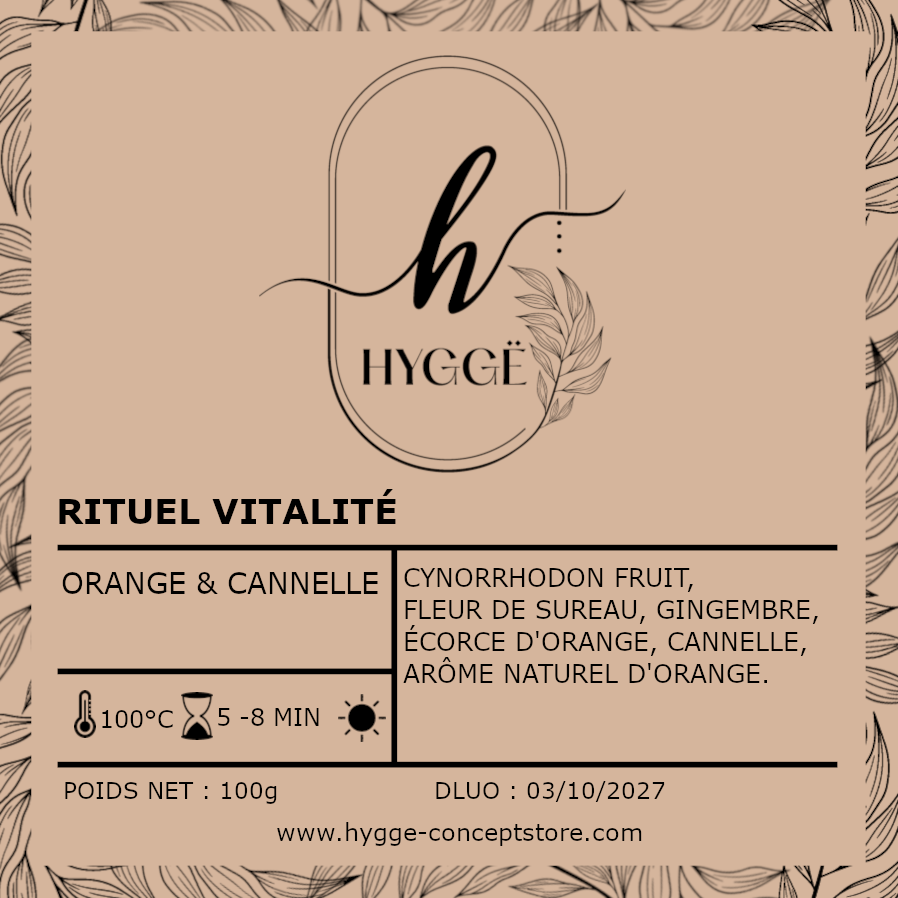 infusion immunité, infusion hiver, tisane vitalité, boisson naturelle, gingembre cannelle, Hygge Concept Store