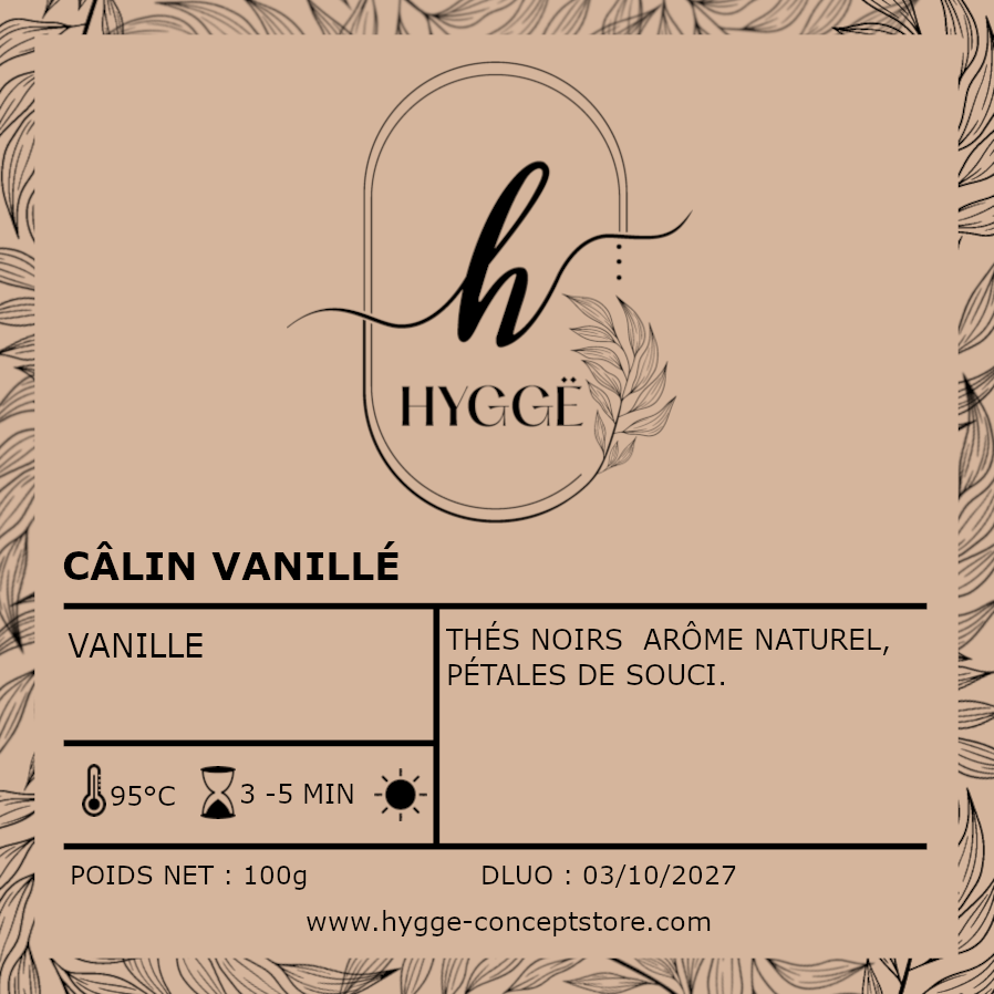 thé noir vanille, thé gourmand, boisson cocooning, Hygge Concept Store, thé bien-être