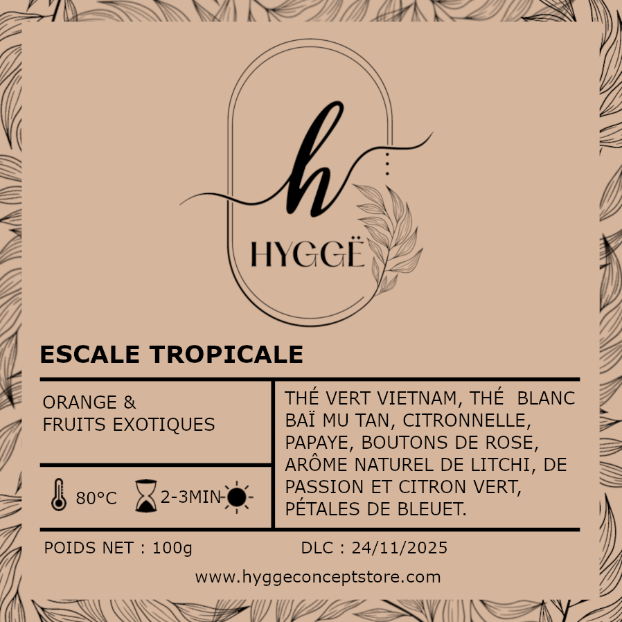 Escale Tropicale – thé blanc et thé vert aux fruits exotiques, orange et citron vert