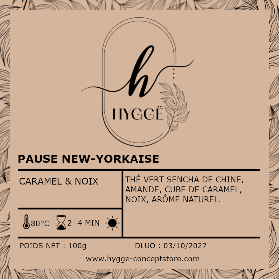 thé vert caramel sésame, thé gourmand new york, boisson cocooning, Hygge Concept Store, infusion bien-être