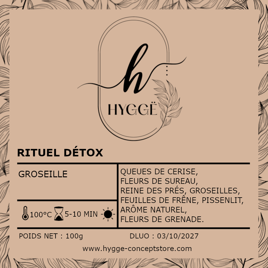 Infusion Rituel Détox – groseille & plantes drainantes – infusion naturelle bien-être et légèreté Hygge Concept Store