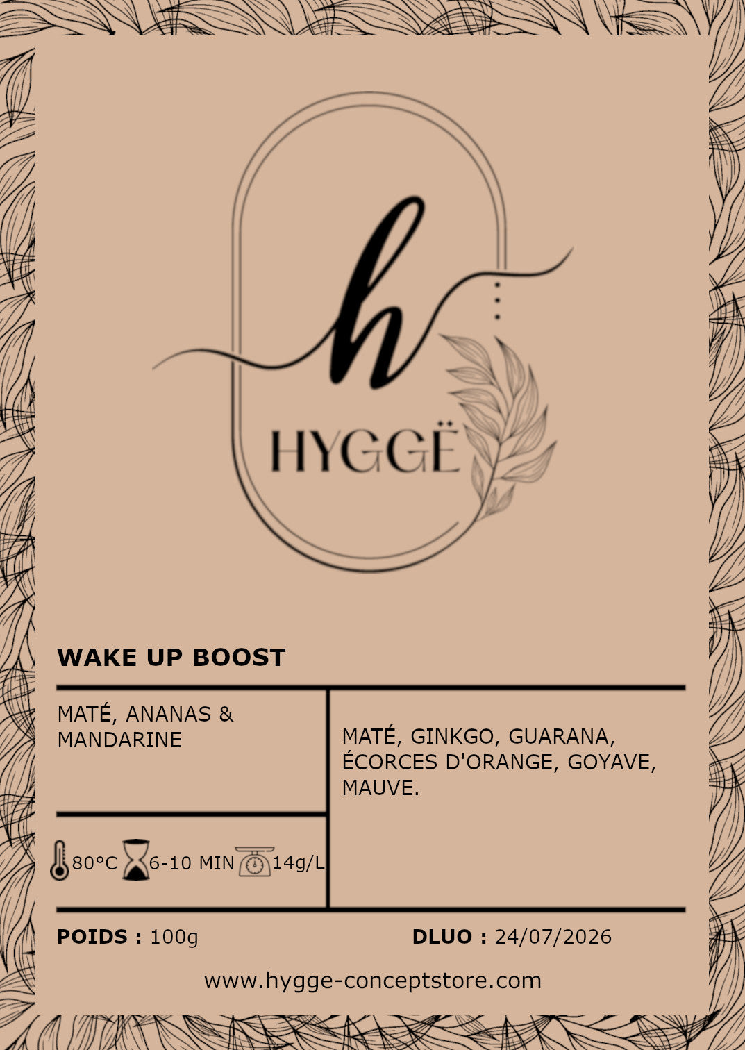 Photo du Wake Up Boost – Maté ananas et orange, infusion énergisante naturelle.