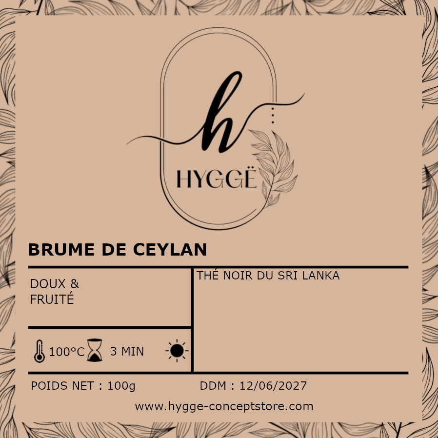 Brume de Ceylan – Thé noir du Sri Lanka aux longues feuilles, doux et fruité – HYGGË Concept Store