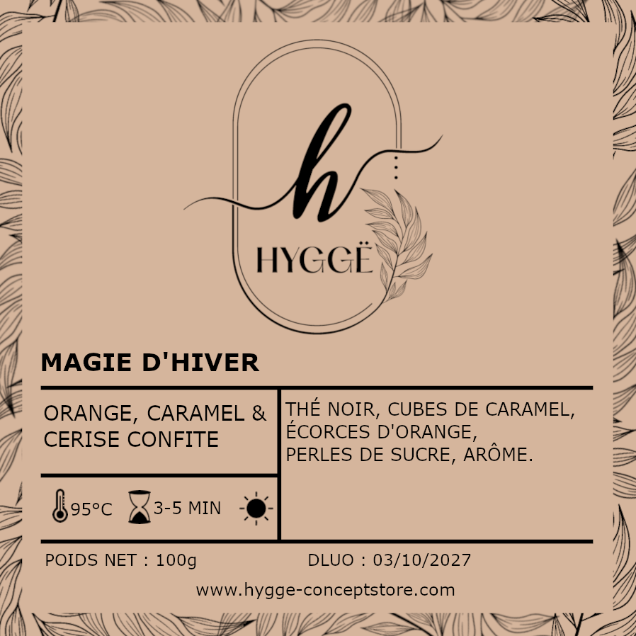 thé de Noël, thé noir caramel orange, boisson cocooning, thé d’hiver, Hygge Concept Store